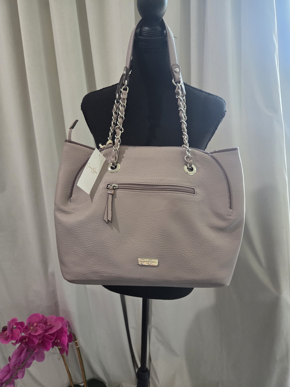 Jessica Simpson Dusty Lavender Chain-Handle Shoulder Tote